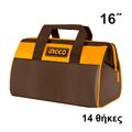 INGCO Εργαλειοθήκη Τσάντα 16" HTBG281628 με 12 άτοκες δόσεις