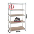 Inox Kiss Ραφιέρα με 5 ράφια MDF SH400 ως 12 Άτοκες Δόσεις