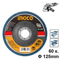 INGCO Δίσκος Λείανσης Φίμπερ για INOX K60 125mm FDZ1252 με 12 άτοκες δόσεις