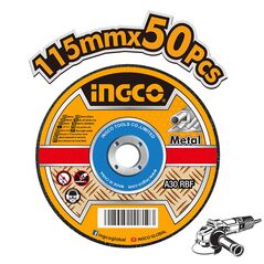 INGCO Δίσκοι Κοπής Σιδήρου inox 50 τεμ/κουτί 115mm x 1.2mm MCD1211550 με 12 άτοκες δόσεις