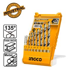 INGCO Τρυπάνια Μετάλλου HSS 2-10mm Σετ 9 τεμ. AKD1095 με 12 άτοκες δόσεις