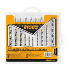INGCO Τρυπάνια 2-8mm και Μύτες 25mm Σετ 16 τεμ. AKSDB9165 με 12 άτοκες δόσεις