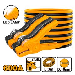 INGCO Καλώδια Μπαταριών 600A Led HBTCP6008L με 12 άτοκες δόσεις