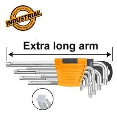 INGCO Σετ Κλειδιά Torx Μακριά T10-T50mm HHK13092 με 12 άτοκες δόσεις