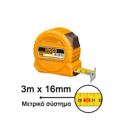 INGCO Μετροταινία 3m x 16mm HSMT39316-1 με 12 άτοκες δόσεις