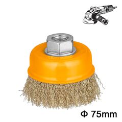 INGCO Συρματόβουρτσα Γωνιακού Tροχού M14 75mm WB10751 με 12 άτοκες δόσεις