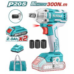 TOTAL ΜΠΟΥΛΟΝΟΚΛΕΙΔΟ ΜΠΑΤΑΡΙΑΣ ΛΙΘΙΟΥ 20V / 2Ah / 300Nm (TIWLI2001) ως 12 Άτοκες Δόσεις