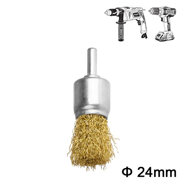 INGCO Συρματόβουρτσα με Άξονα για Δράπανο 24mm WB70241 με 12 άτοκες δόσεις