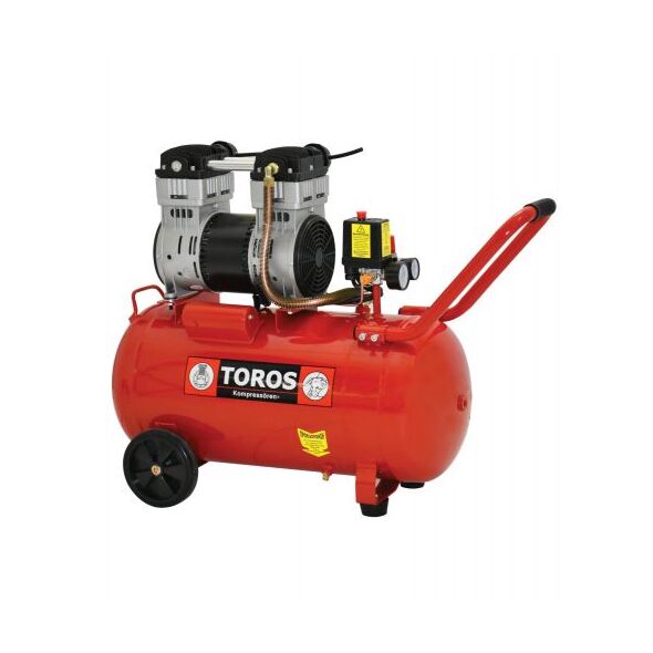 Toros Αεροσυμπιεστης 50lt/1,55hp Oilfree Χαμ. Θορυβου έως 12 Άτοκες Δόσεις