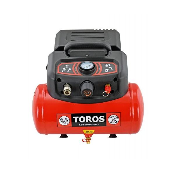 Toros Αεροσυμπιεστής Oilfree Μονομπλόκ 1,5hp, 6lt έως 12 Άτοκες Δόσεις