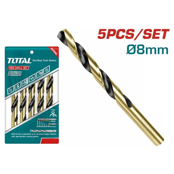 TOTAL ΤΡΥΠΑΝΙ HSS DIN 338 8mm (TAC100803) ως 12 Άτοκες Δόσεις