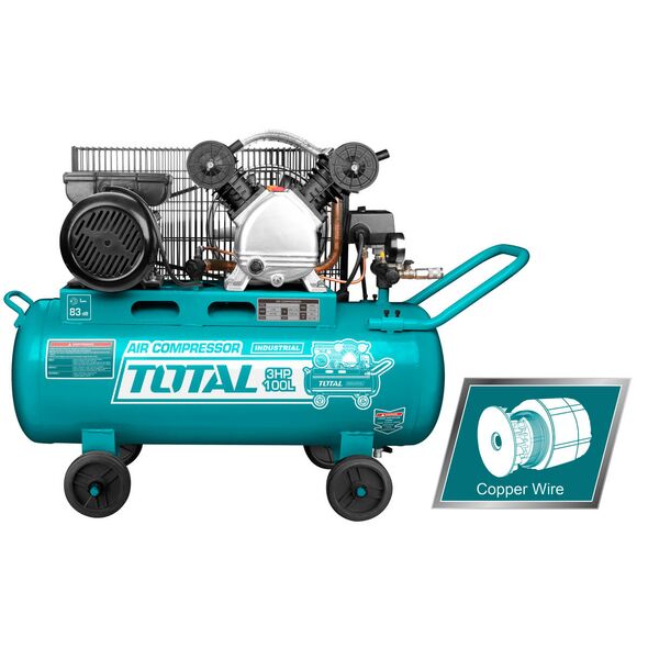 TOTAL ΑΕΡΟΣΥΜΠΙΕΣΤΗΣ ΙΜΑΝΤΑ 100Lit ΜΕ 2 ΚΕΦΑΛΕΣ (TC2301006) ως 12 Άτοκες Δόσεις