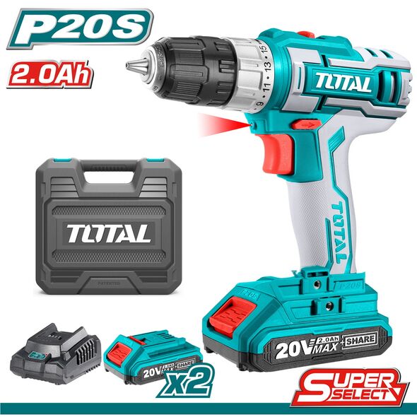 TOTAL ΔΡΑΠΑΝΟΚΑΤΣΑΒΙΔΟ ΜΠΑΤΑΡΙΑΣ ΛΙΘΙΟΥ 20V / 2Ah / 45Nm (TDLI200215) ως 12 Άτοκες Δόσεις
