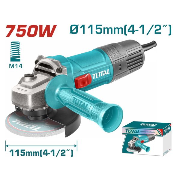 TOTAL ΓΩΝΙΑΚΟΣ ΛΕΙΑΝΤΗΡΑΣ 750W - 115mm (TG10711556) ως 12 Άτοκες Δόσεις