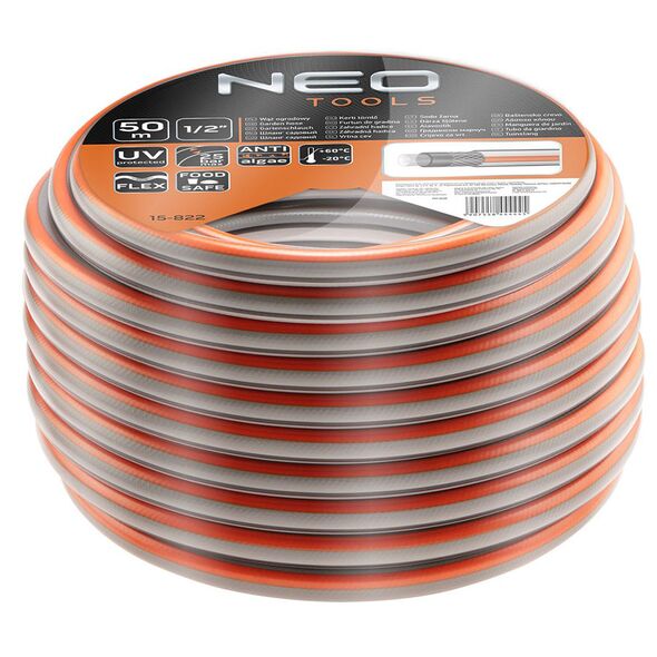 NEO TOOLS Λάστιχο ποτίσματος OPTIMA 1/2&quot; 50m 15-822 ως 12 Άτοκες Δόσεις